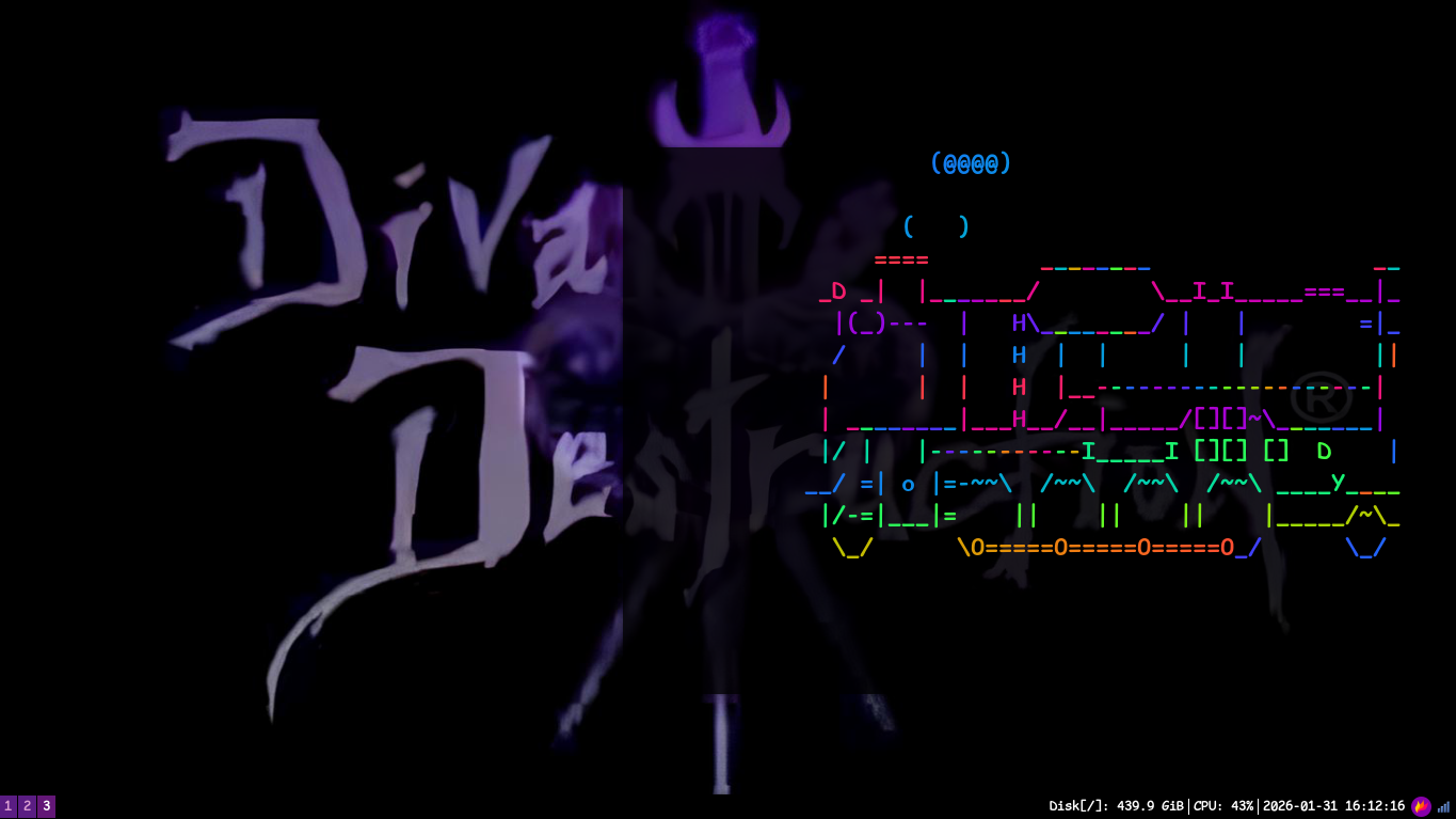 Imagem do gerenciador de janelas i3!