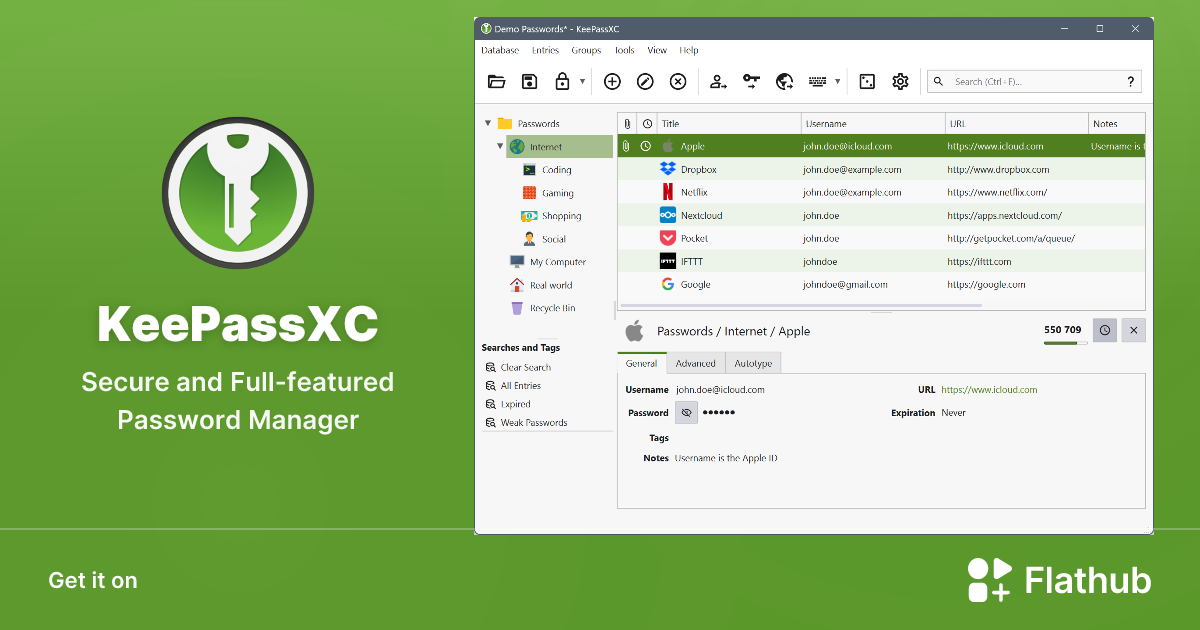 Imagem de propaganda do KeePassXC.